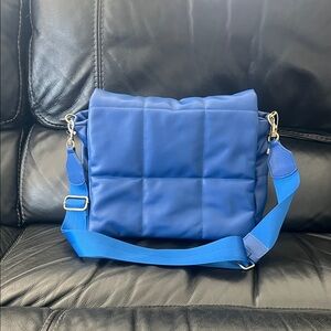 Free People Vibrant Blue Cloud Vegan Leather Messenger Bag